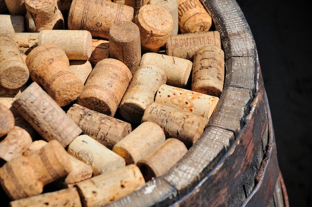 Bunch of wine corks