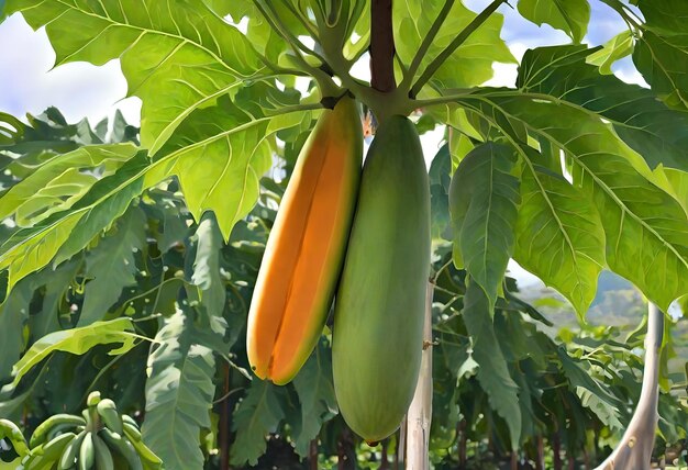 a bunch of yellow beans hanging from a tree