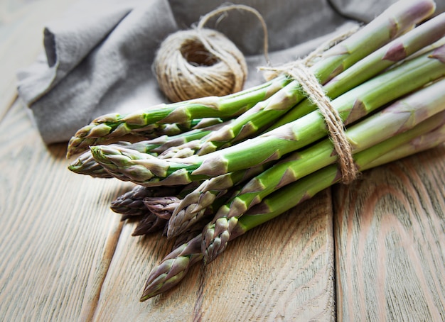 Bunches of green asparagus