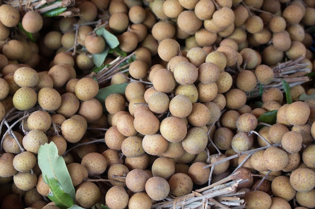 Bunches of longan fruit 