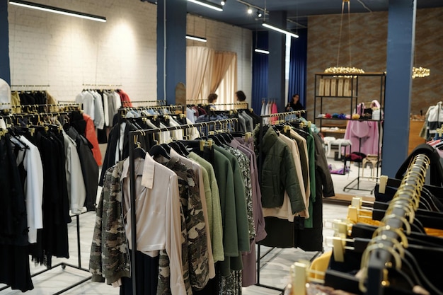 bunches of trendy casualwear from new seasonal fashion collection