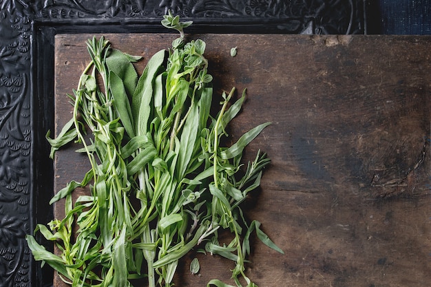 Bundle of fresh Italian herbs