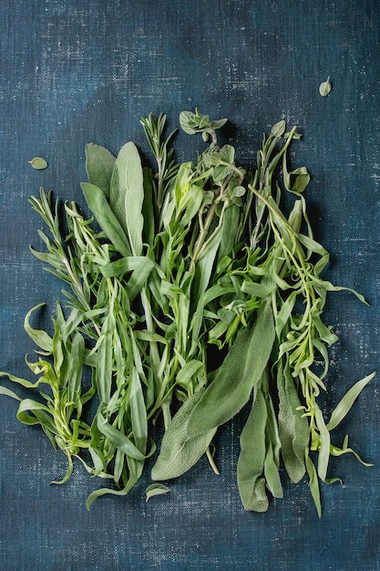 Bundle of fresh Italian herbs