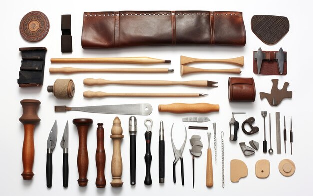 Bundle of Leather Crafting Tools for Artisanal
