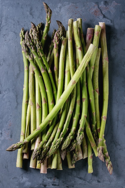 Bundle of young green asparagus