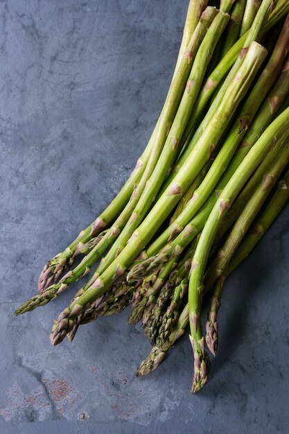 Bundle of young green asparagus