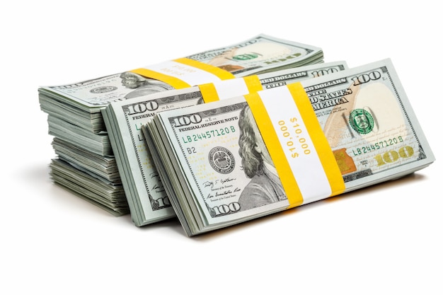 Photo bundles of 100 us dollars 2013 edition bills