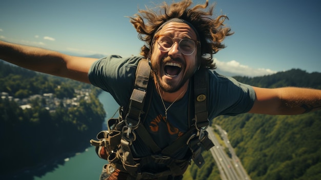 Foto bungee-springen in nieuw-zeeland