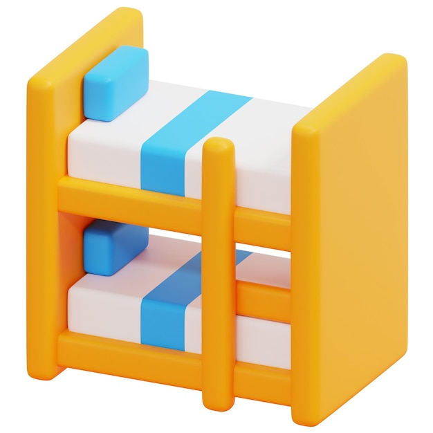 Bunk 3d render icon illustration