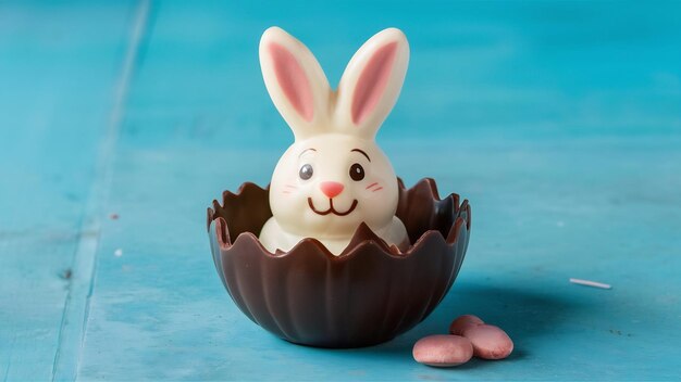 Bunny in chocolate egg