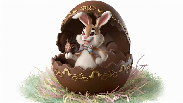 Bunny in chocolate egg