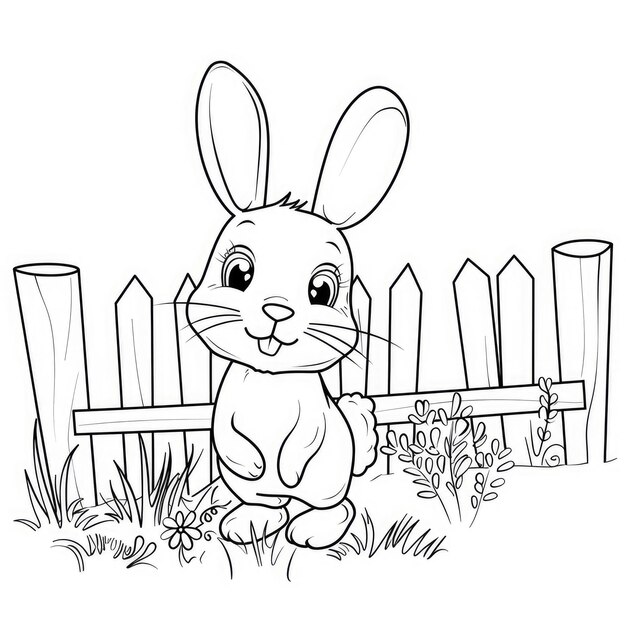 Photo bunny coloring pages for kids