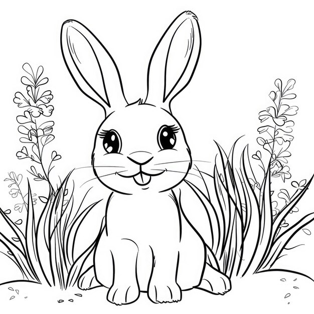 Photo bunny coloring pages perfect for children