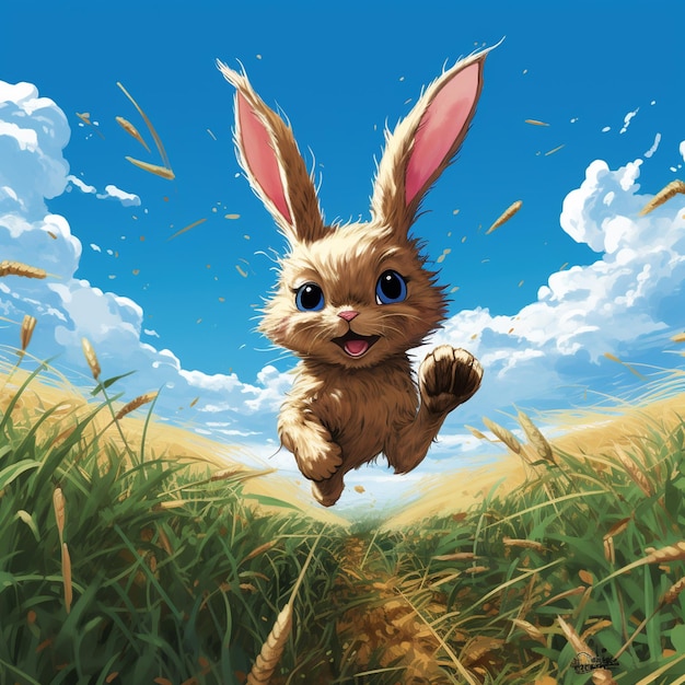 A bunny full of joy