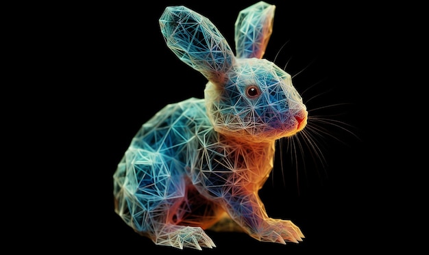 Bunny made of extreme microscope image of human cell generative ai