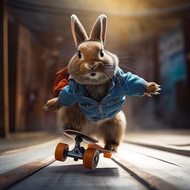 Photo bunny skateboarding tricks