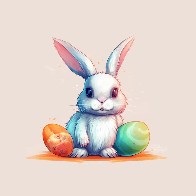 A bunny with a easter egg