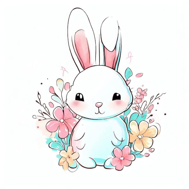 A bunny with flowers on it