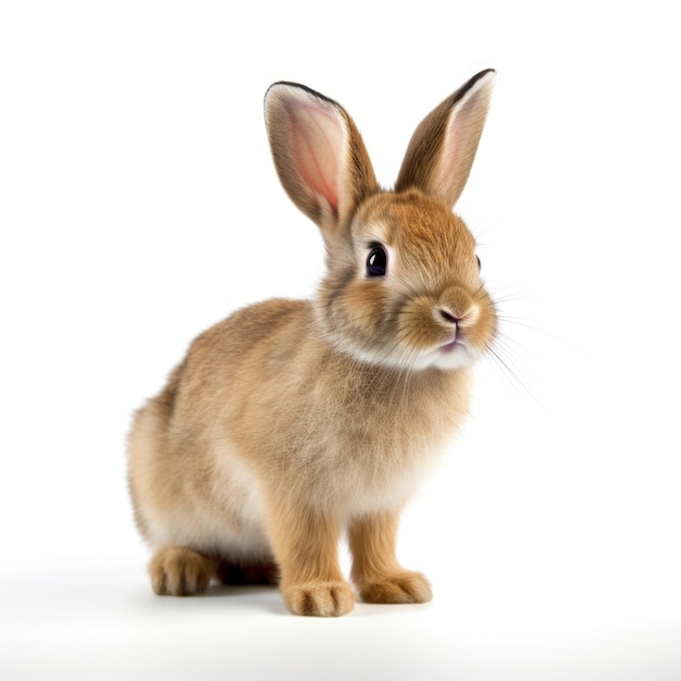 Bunny Young rabbit isolated Generative AI