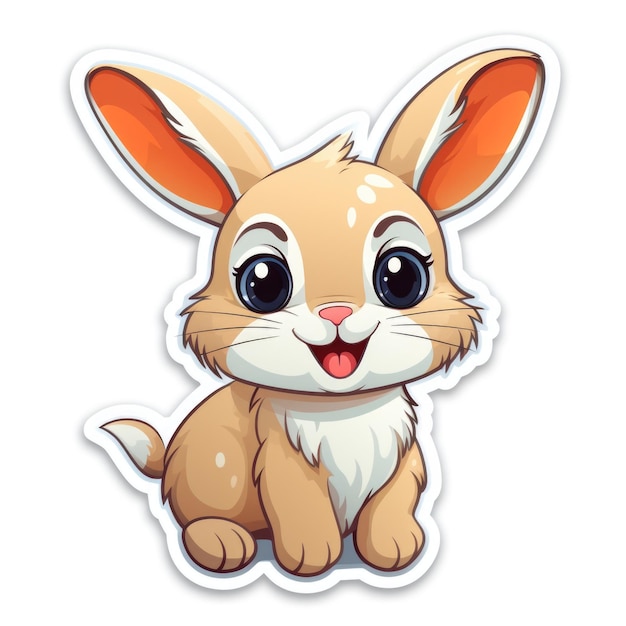 Bunny Young rabbit sticker Generative AI