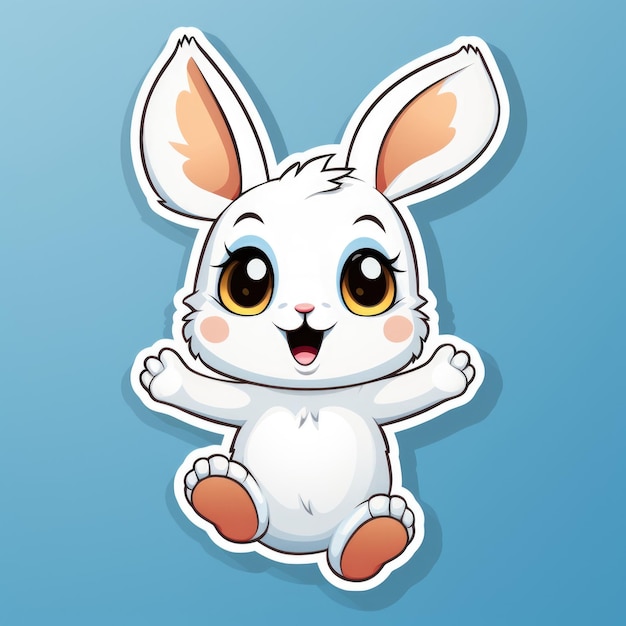 Bunny Young rabbit sticker Generative AI