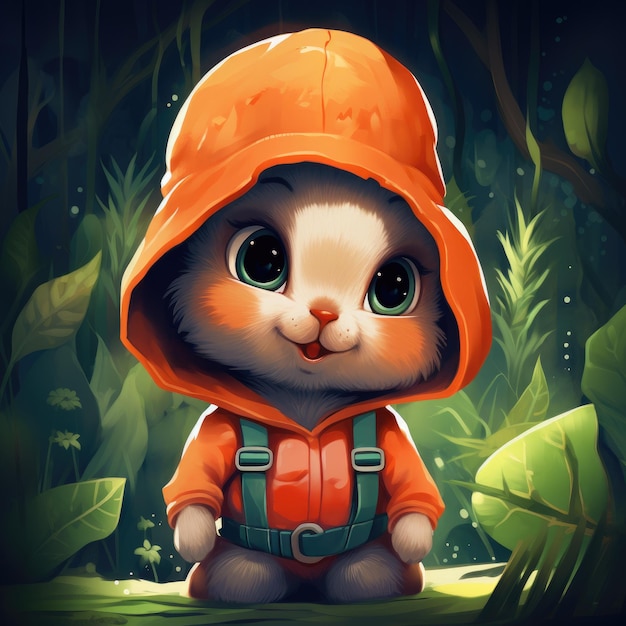 Bunnylicious Adventure A Cute and Vibrant Instagram Profile Pic with a Shiny Bunny Wearing a Carrot