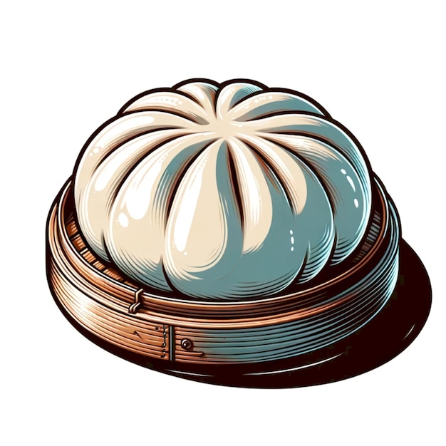 buns typical Chinese food design illustration