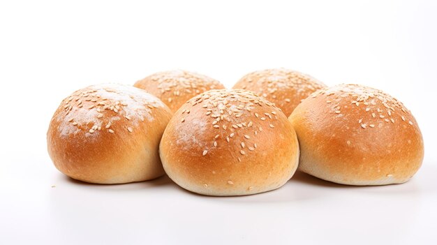 Photo buns with sesame seeds on a white background