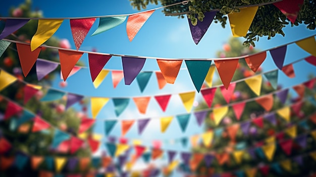bunting flags HD 8K wallpaper Stock Photographic Image