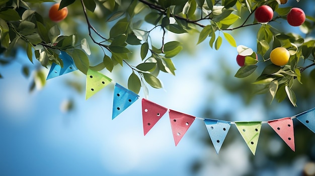 Foto bunting vlaggen hd 8k behang stock fotografische afbeelding