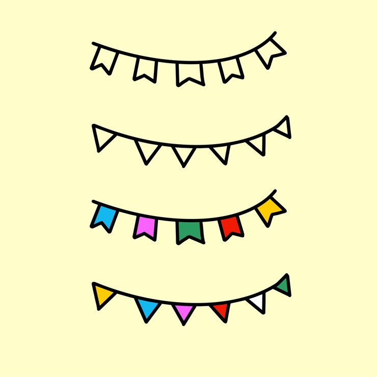 Foto buntings en garlands vlag banner