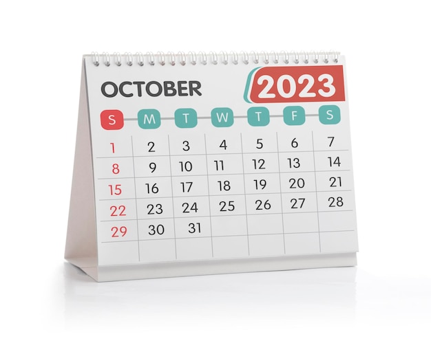 Bureaukalender oktober 2023