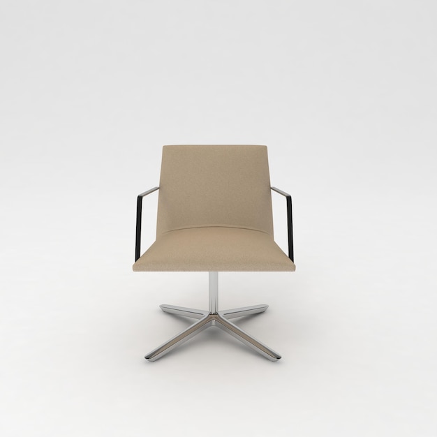 Bureaustoel vooraanzicht, modern designmeubilair, stoel geïsoleerd op een witte achtergrond