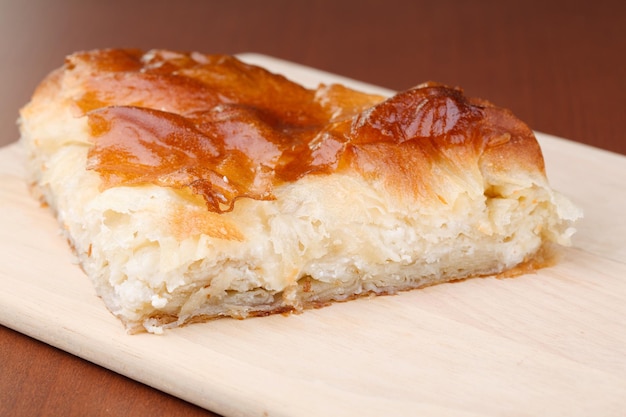 Burek (pie with cheese) is traditional Balkanian meal