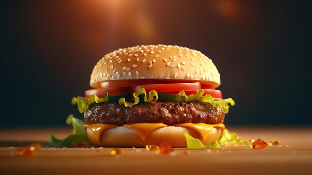 Burger 3d generative ai