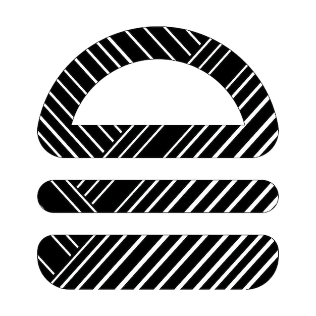 burger alt icon black white diagonal lines