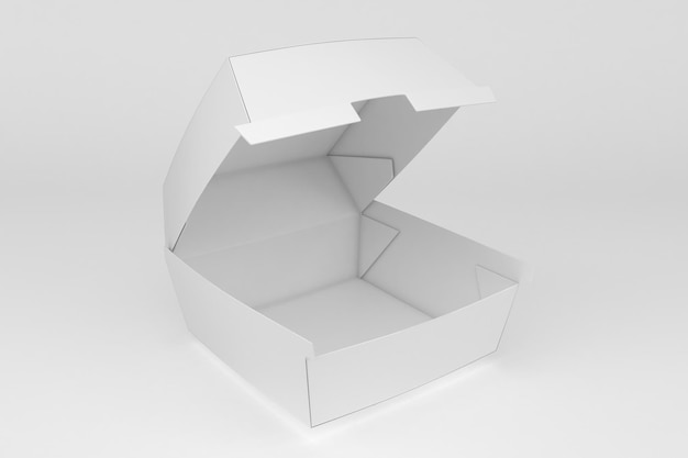 Burger Box Links Weergave Geïsoleerd Op Witte Achtergrond