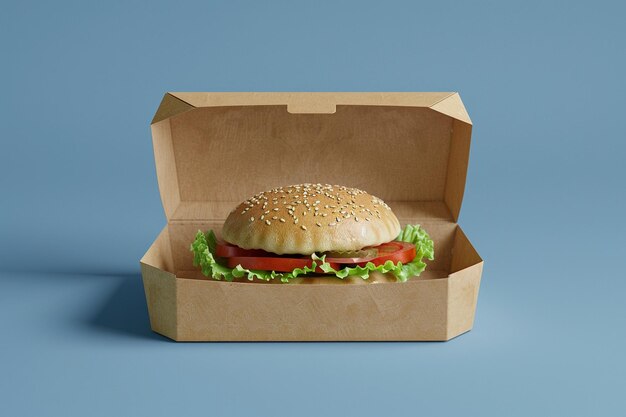 Photo burger box mockup