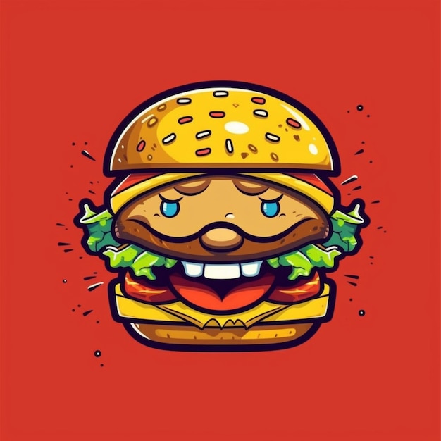 Burger cartoon logo 1