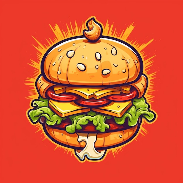 Burger cartoon logo 6