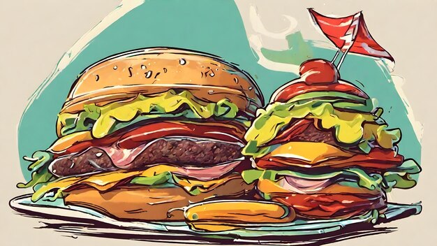 Burger Cartoon Wallpaper And Background Very Cool