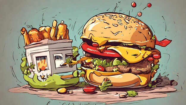 Burger Cartoon Wallpaper And Background Very Cool