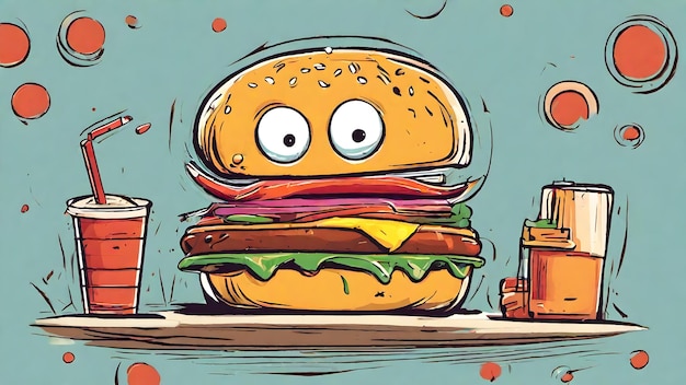 Photo burger cartoon wallpaper and background very cool