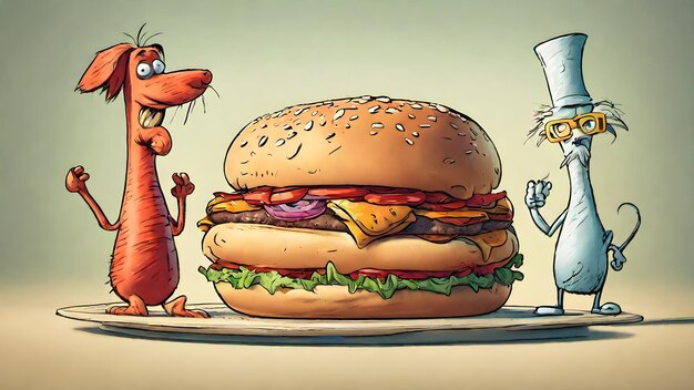 Foto cartoon burger wallpaper e sfondo molto cool