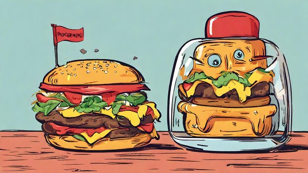 Burger cartoon wallpaper and background very cool