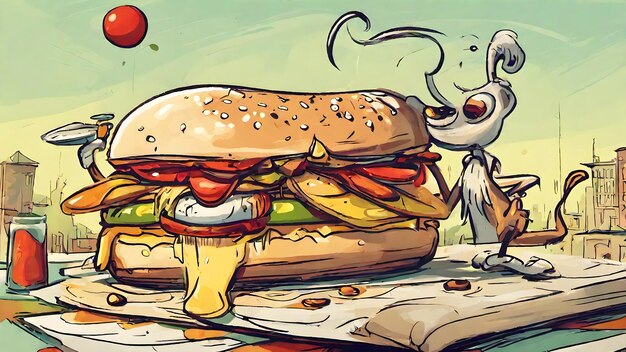 Burger Cartoon Wallpaper En Achtergrond Erg Cool