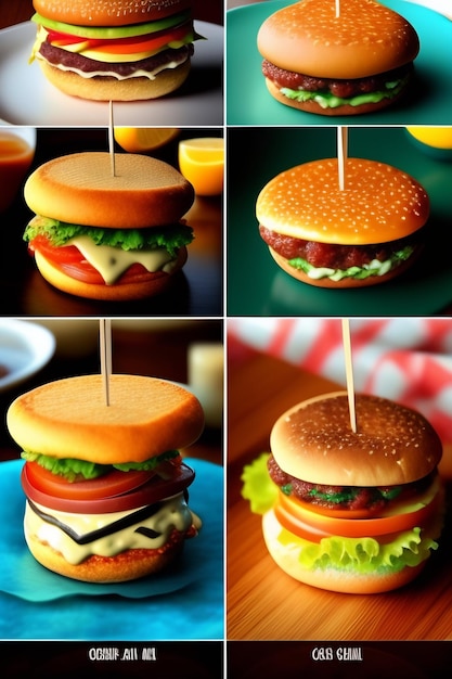 Foto burger e hamburger di pollo