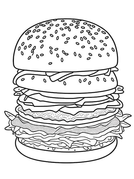 Photo burger coloring page