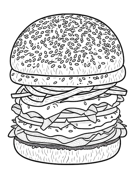 Burger coloring page