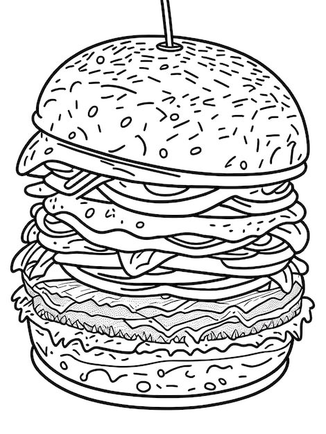 Burger coloring page